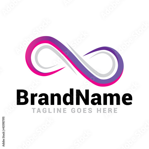 infinity logo icon vector template with gradient color collection.