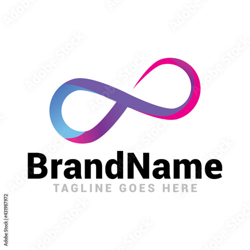 infinity logo icon vector template with gradient color collection.