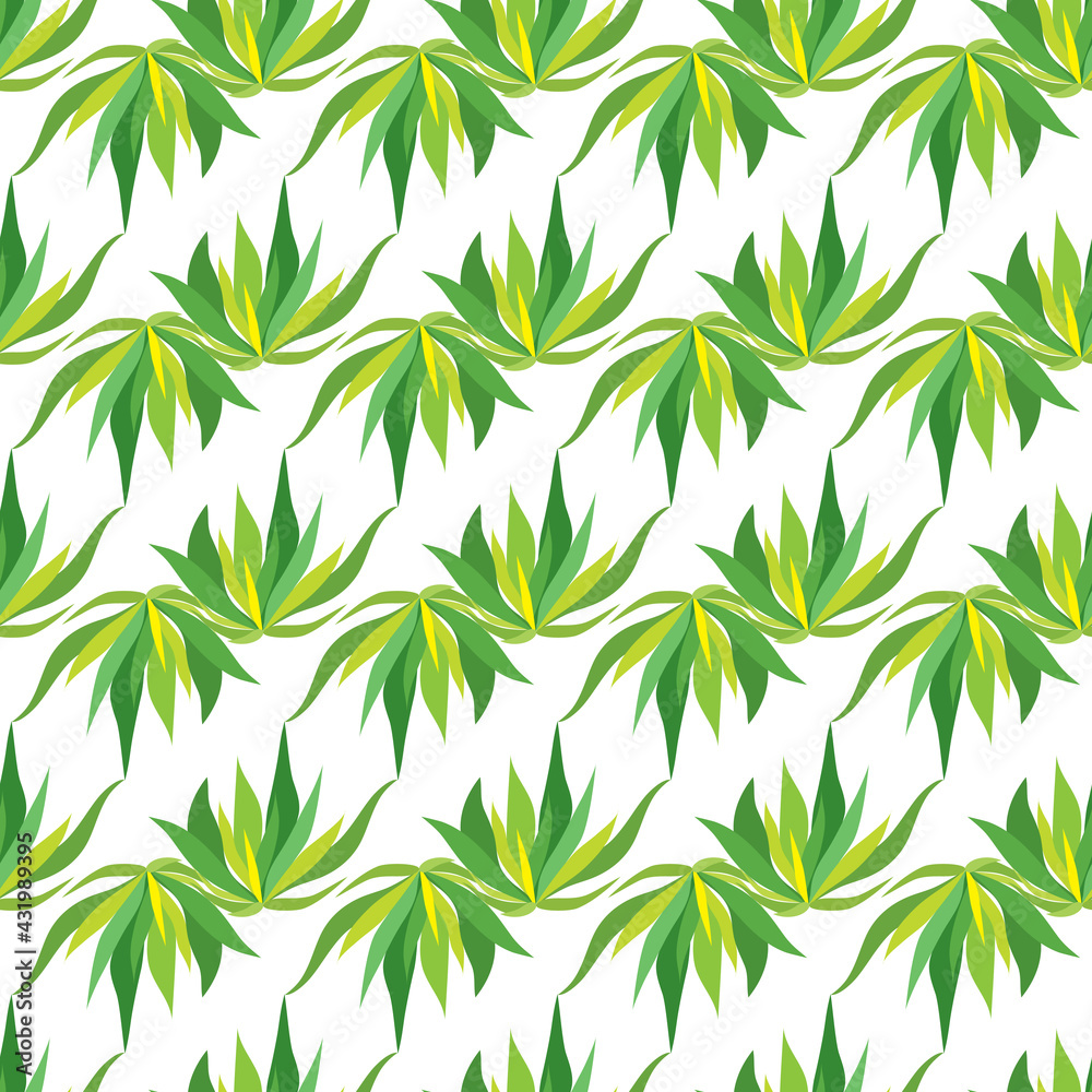 vector graphic seamless pattern with green leaves -1