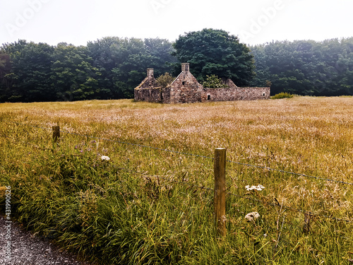 Ruin of a farmhouse in middle of field, East Neuk, Fife, Scotland photo