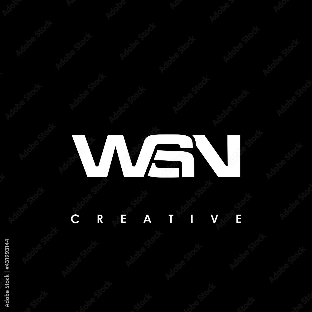 WSN Letter Initial Logo Design Template Vector Illustration