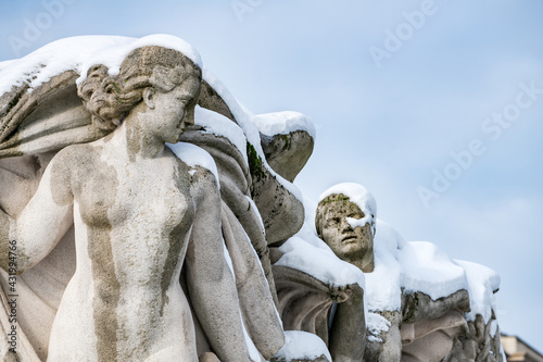 Sculpture  ''La Jeunesse'' by Pierre Poisson (1937) at the Jardins du Trocadéro, Paris, France