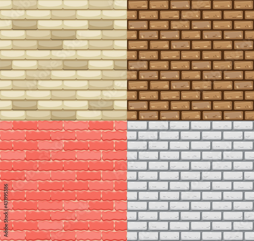  seamless brick wall. Realistic color stone texture. Decorative patterns for interior loft style. Template design background