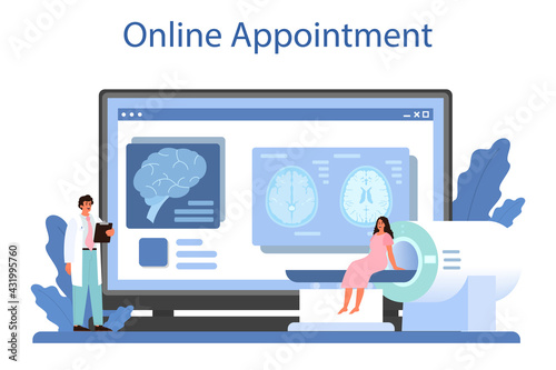 Neurologist online service or platform. Doctor examine human