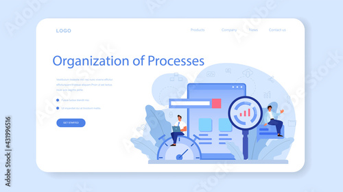 Process optimization web banner or landing page. Idea of business