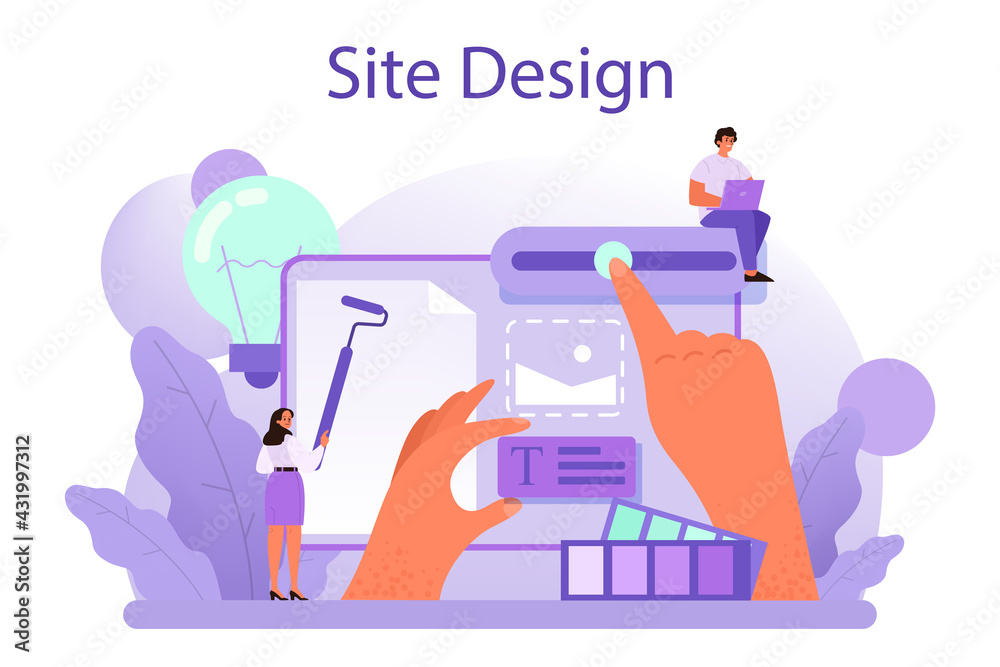 Web site design concept. Presenting content on web pages. Website layout, Web site design concept. Presenting content on web pages. Website layout,