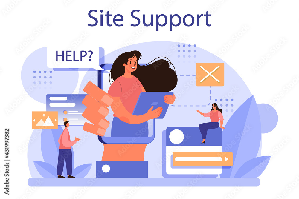 Website technical support concept. Idea of web page diagnostic