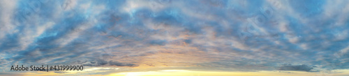  panorama sky. Beautiful cloud in the sunrise sky background. Sky banners background.
