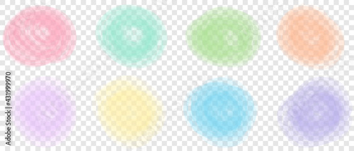 A set of multicolored translucent textures on an isolated background for the cover and splash. Spring templates for birthday greeting cards.