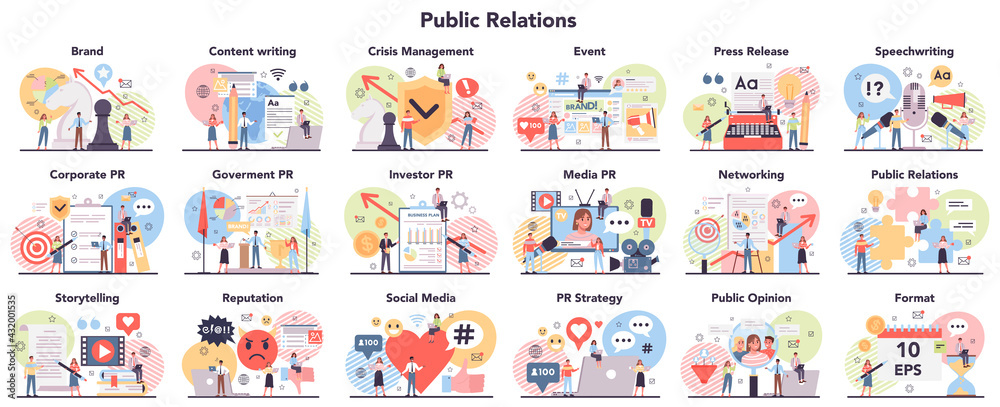 Big public relations. PR technologies collection. Brand advertising strategy, Big public relations. PR technologies collection. Brand advertising strategy,