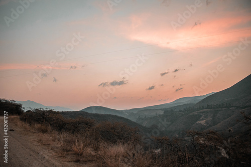 Atardecer desde Río León en la provincia del Azuay Ecuador photo