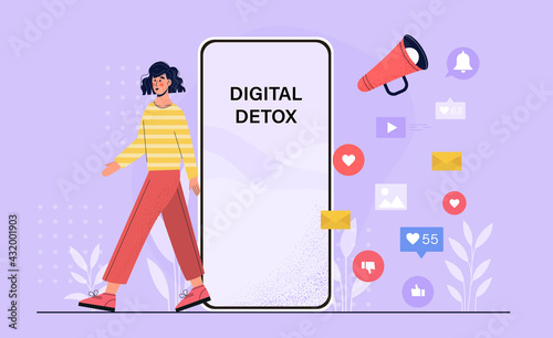 Digital detox abstract concept
