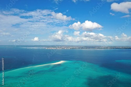 Amazing bird eyes view in Zanzibar. sea landscape