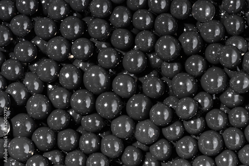 Decoration water balls hydrogel. Black orbeez background Stock Photo