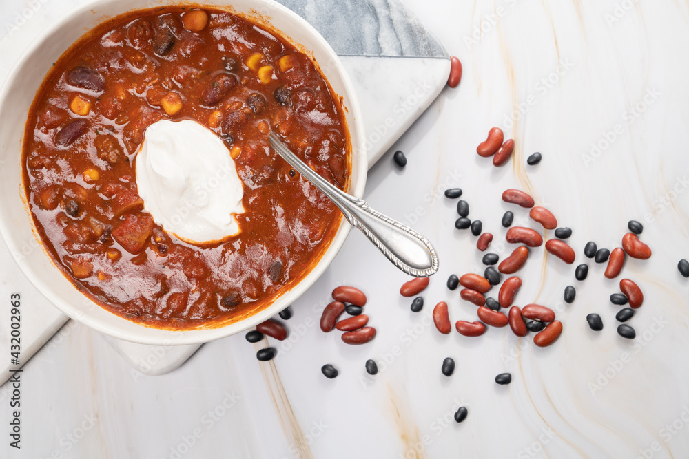 Chili with sour cream Chili with sour cream