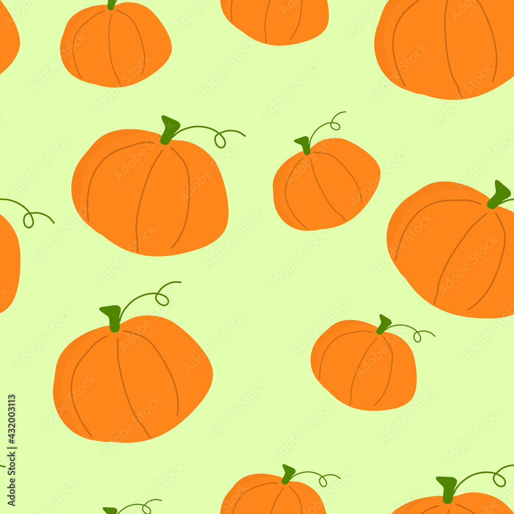 Seamless patern of pumkin. Vector texturer for clothes, fabric, etc Seamless patern of pumkin. Vector texturer for clothes, fabric, etc