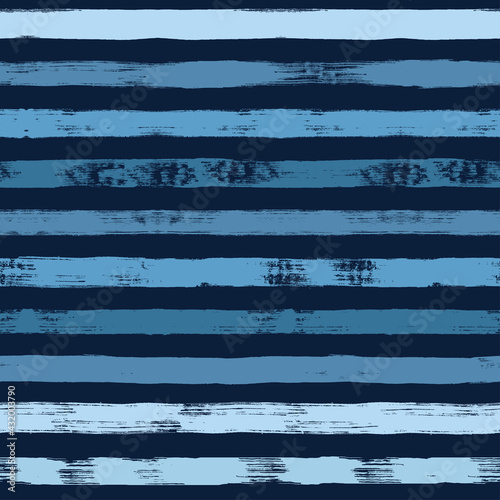 Stripes pattern, navy blue striped seamless vector background, sailor brush strokes. nautical grunge stripes, watercolor paintbrush line photo