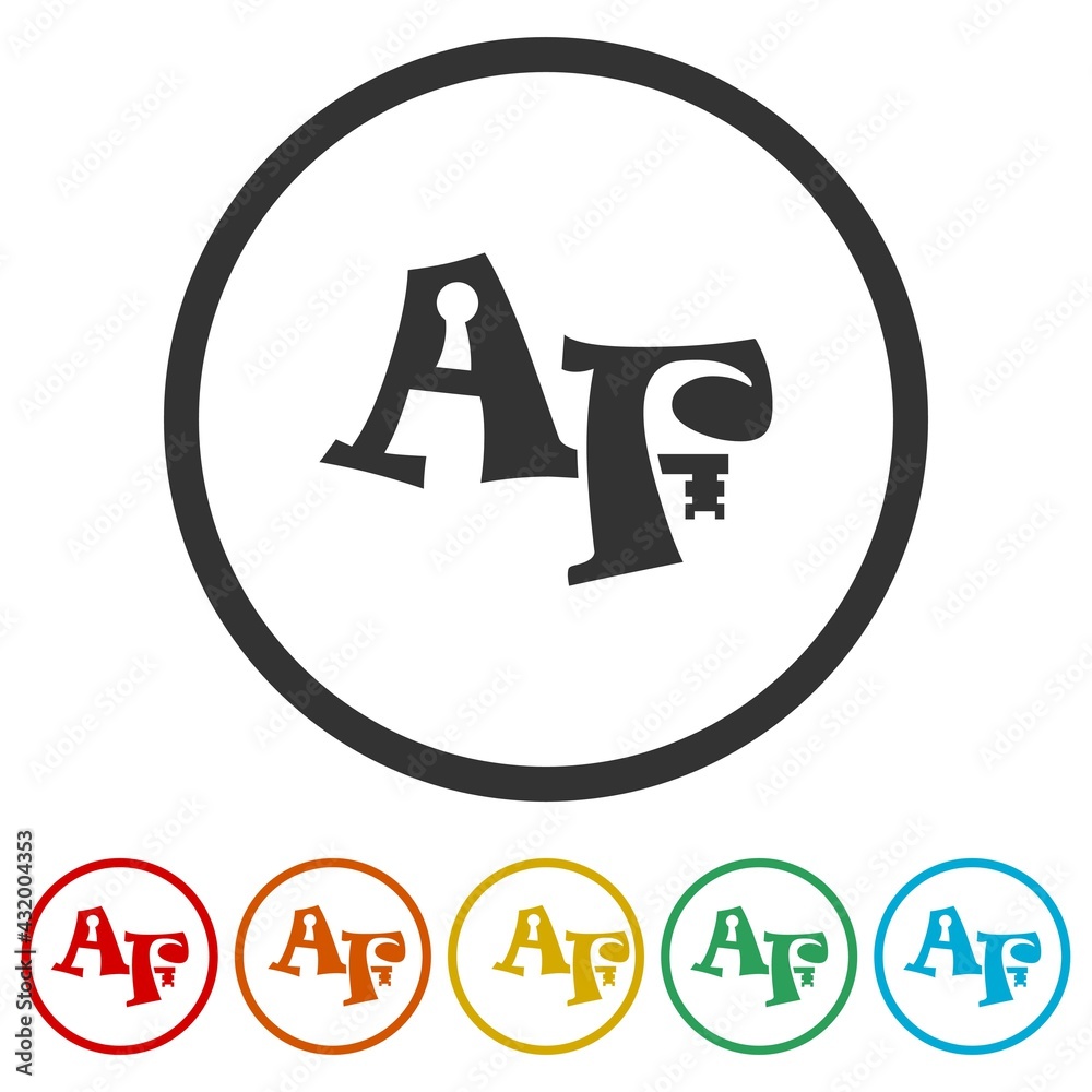 AF a f letter design logo color set AF a f letter design logo color set