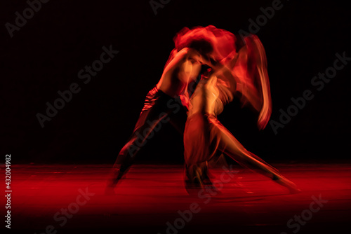 The abstract movement of the dance