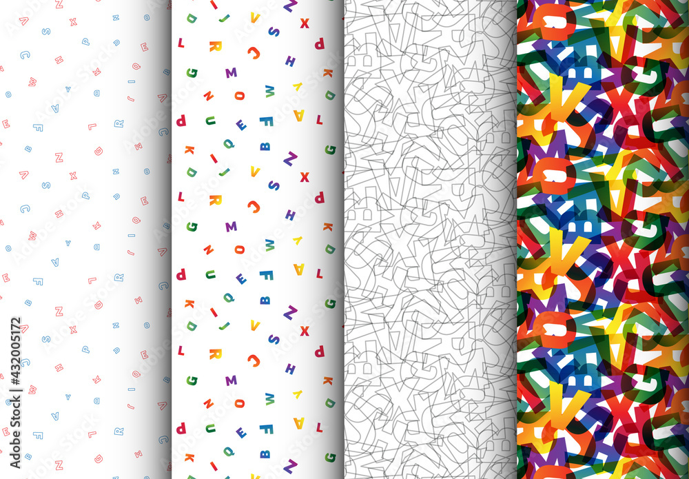 Four Various Pattern with Colorful Numbers Stock Template | Adobe Stock
