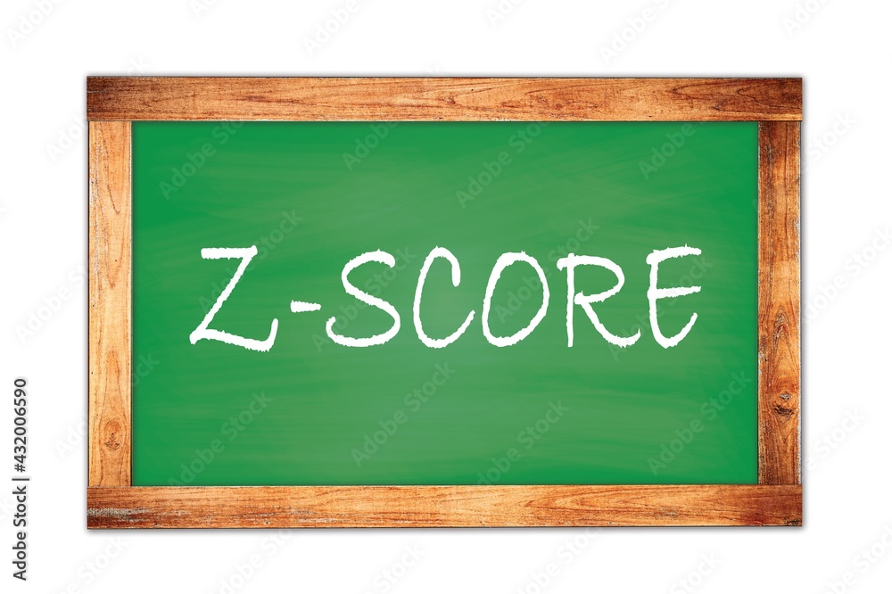 Z-SCORE text written on green school board.