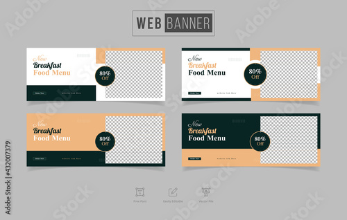 web banner Seafood concept banner template