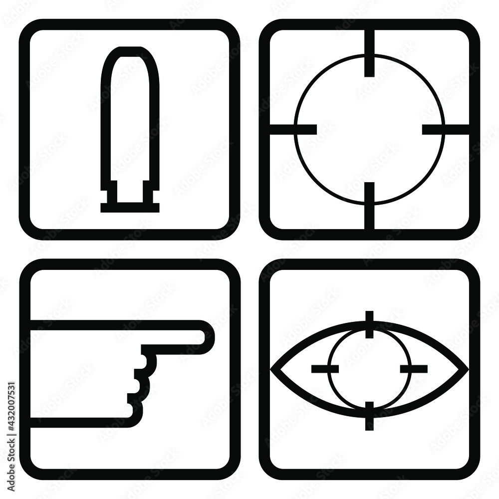 4 rules of gun safety in pictograms. vector infographics. can be used