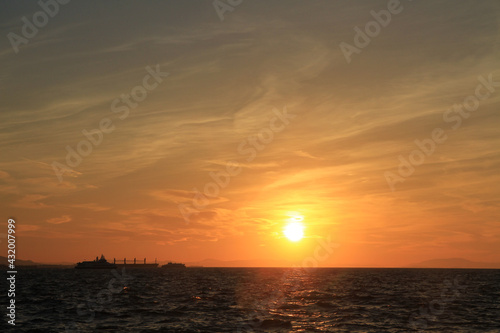 Sunset over the sea