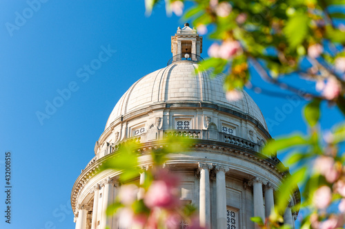 Kentucky State Capitol Dome Surrounded by Blooming Dogwood Trees - Beaux-Arts Architecture - Frankfort, Kentucky photo