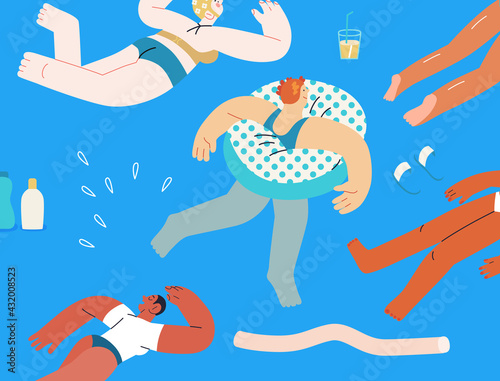 Beach resort activities, modern flat vector illustration