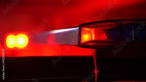 Police signal lights on the car