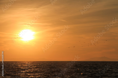 sunset over the sea