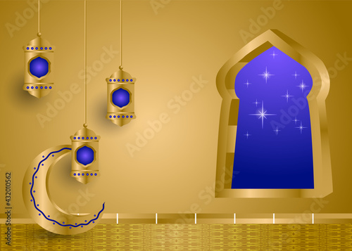 Golden muharram template background design