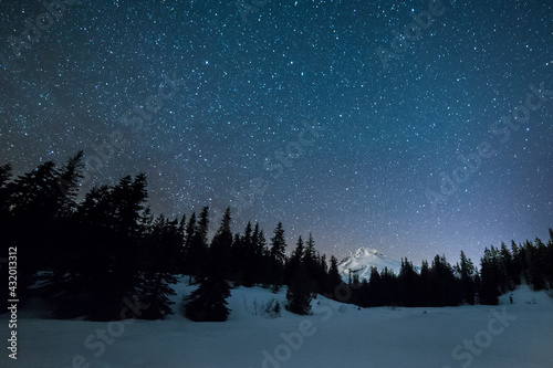 Oregon's Mt Hood, as seen from nearby Mirror Lake photo