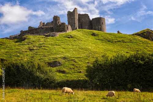 Carreg Cennan Castle constructed on a high outcrop in 1248 in the rural hamlet of Llandeilo, Wales photo