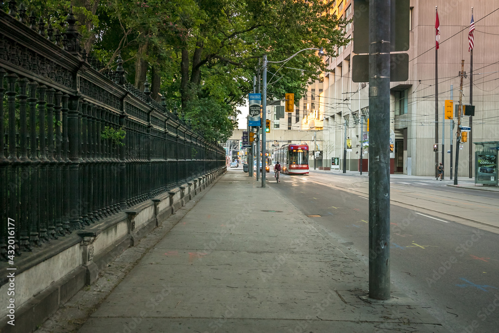 Empty streets in Toronto, Ontario, Canada
