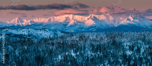 Alpine glow on the Livingston Range, Montana. photo