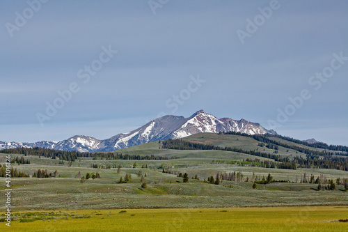 hills and mountain in Yellowstone national park photo