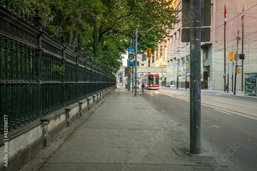 Fototapeta Naklejka Na Ścianę i Meble -  Empty streets in Toronto, Ontario, Canada