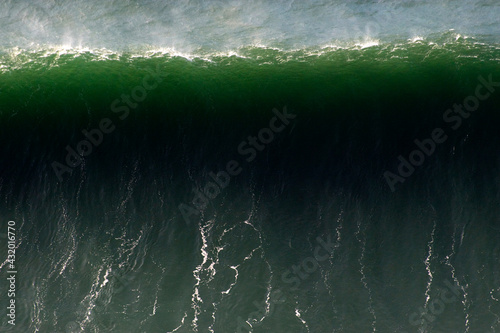 Waves on a sunshiny day in winter seen from Neahkahnie Mountain on the Oregon coast.