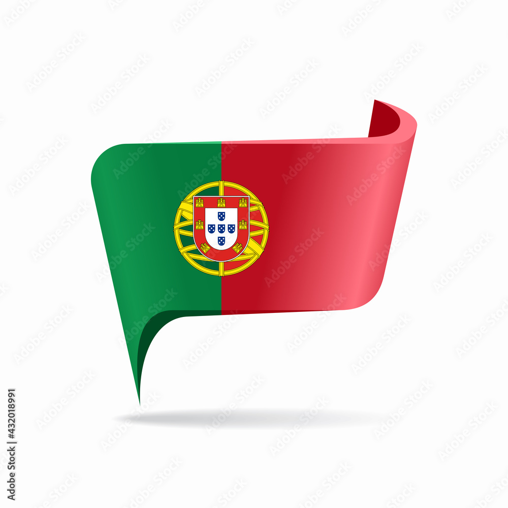 Portuguese flag map pointer layout. Vector illustration. Portuguese flag map pointer layout. Vector illustration.