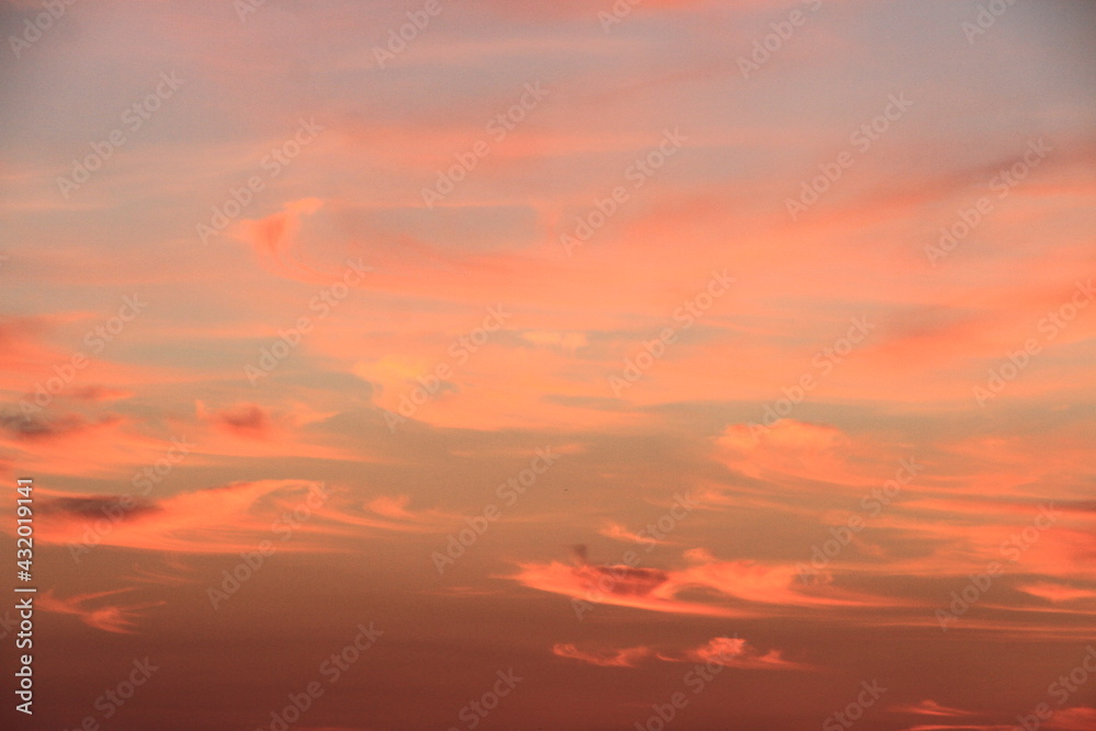 colorful clouds at sunset 