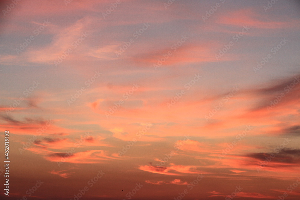 colorful clouds at sunset 