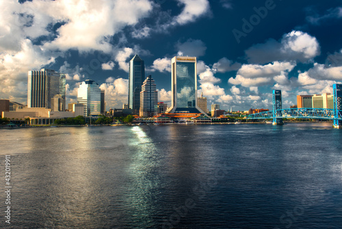 Jacksonville, Florida: A view of downtown Jacksonville and the Main Street Bridge from the Acosta Bridge photo