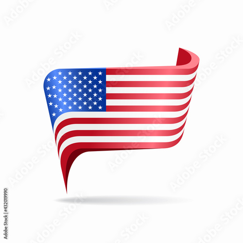 American flag map pointer layout. Vector illustration.