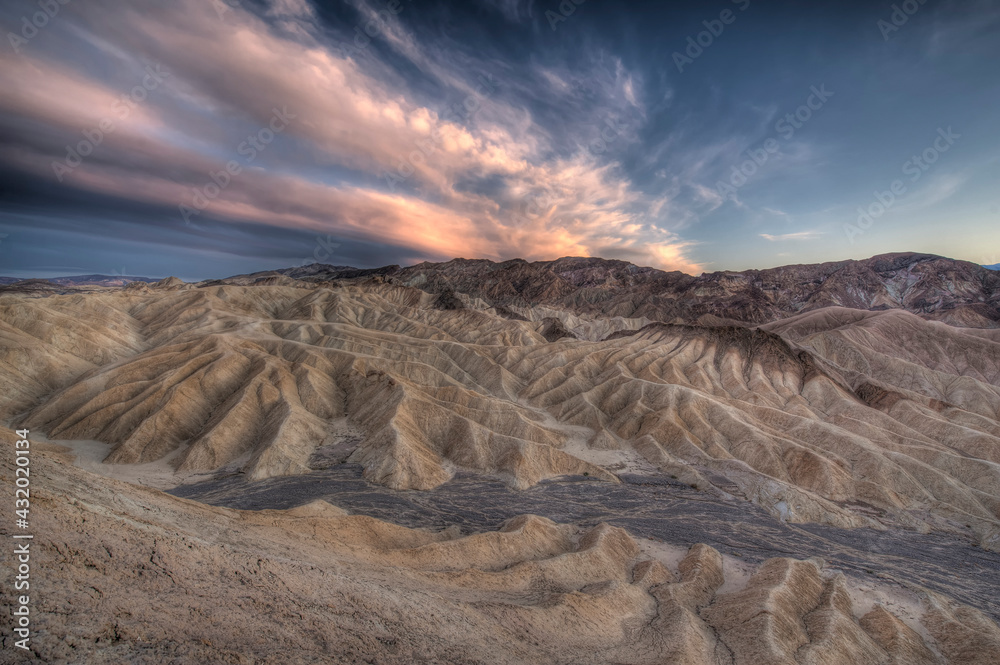 Sunset at Zabriskie Point in California's Death Valley National Park Sunset at Zabriskie Point in California's Death Valley National Park