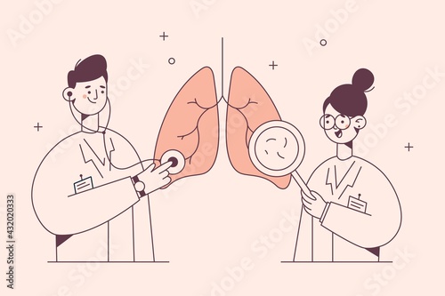 Lungs examination in medicine, pulmonology concept