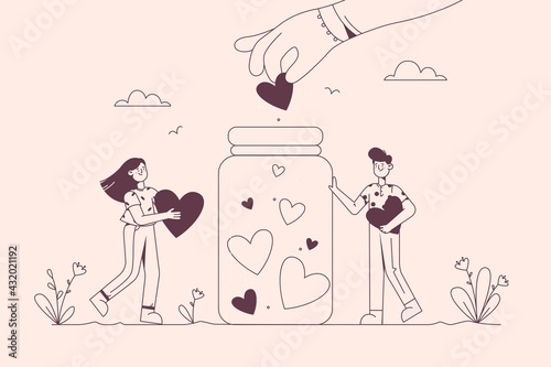 Charity, volunteer, donation concept