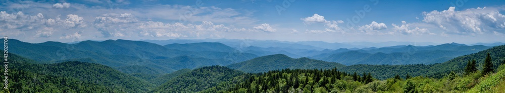panoramic of the smokey mountains from the blue ridge parkway, north Carolina panoramic of the smokey mountains from the blue ridge parkway, north Carolina