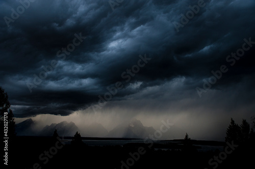 A storm brews outside of Yellowstone National Park, Wyoming.